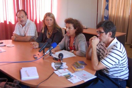 Jefa del Programa San Luis Libro, Adriana Ortíz Suárez , Cecilia Luberriaga, Ministro de Turismo y las Culturas