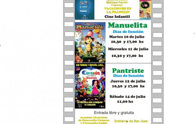 Manuelita en el Ciclo de cine infantil en La Biblioteca Franklin 2012