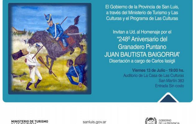 248° Aniversario del Granadero Puntano JUAN BAUTISTA BAIGORRIA