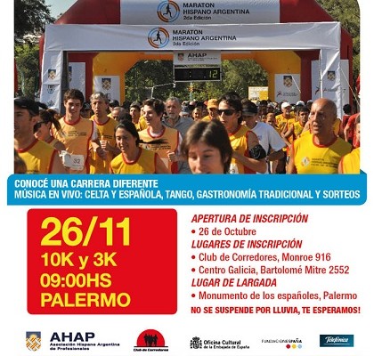 Tercera Maratón Hispano Argentina saldrá del Monumento de los Españoles
