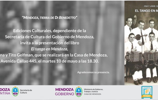 La Casa de Mendoza presentará el libro: “El tango en Mendoza”