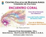 La Comisión de Cultura del Centro Galicia de Bs. As. presenta un encuentro coral