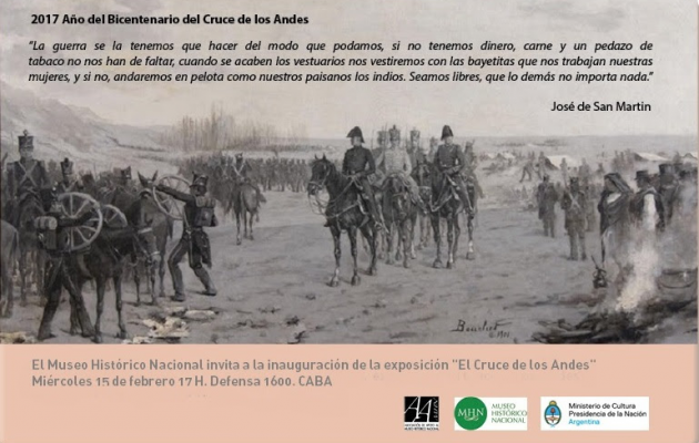 El Museo Histórico Nacional inauguró la muestra «El cruce de los Andes”