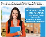 El “Seminario para Taquígrafos” se realizará en el Instituto Eduardo Mallea
