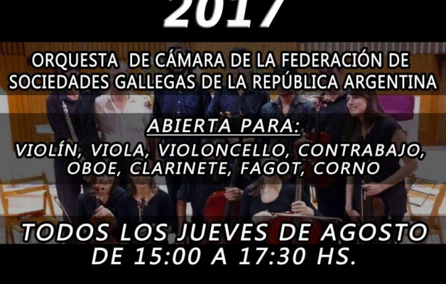 La Orquesta de Cámara de la Federación, abrió una nueva convocatoria de audiciones