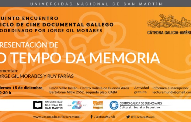 “O Tempo Da Memoria”, quinto encuentro del Ciclo de Cine documental gallego