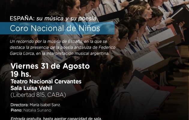 El Coro Nacional de Niños interpretará: ESPAÑA: su música y poesía