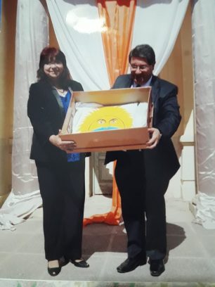 Mirtha Alida Silva y Ministro de Educación de San Juan, Lic. Felipe de los Ríos