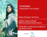 Yu Kosuge, la destacada pianista japonesa, actuará en la Biblioteca Nacional