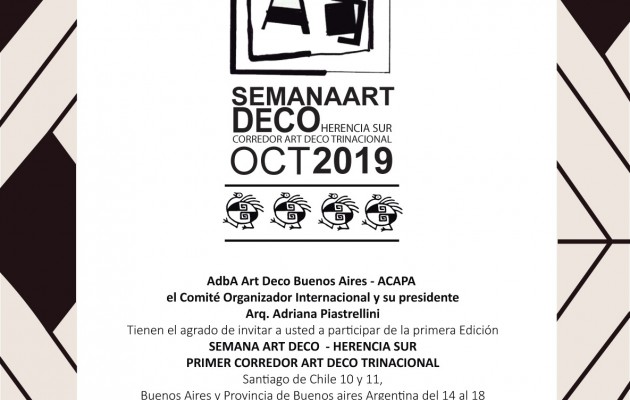 El Primer Corredor Art Deco Internacional se realizará en la Argentina, Chile y Uruguay