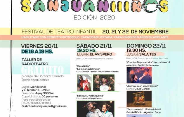 El Festival de Teatro infantil “SANJUANIIIÑOS”, propone espacios creativos y artísticos